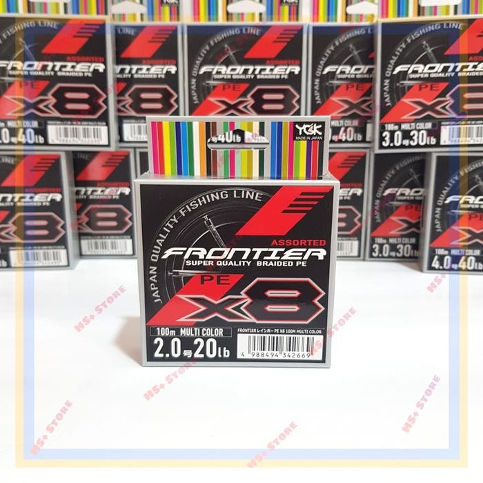 Senar pancing Frontier PE X8 YGK 100M made in Japan - Multi color - 3.0