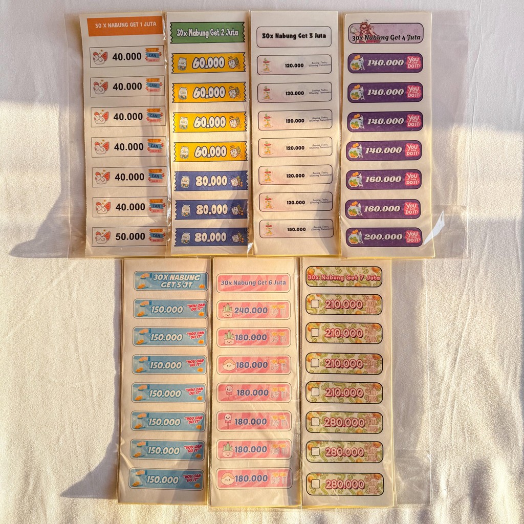 

STIKER 30 KALI NABUNG GET 1-7 JUTA STIKER BUDGETING DOMPET ORGANIZER CHALLENGE MENABUNG