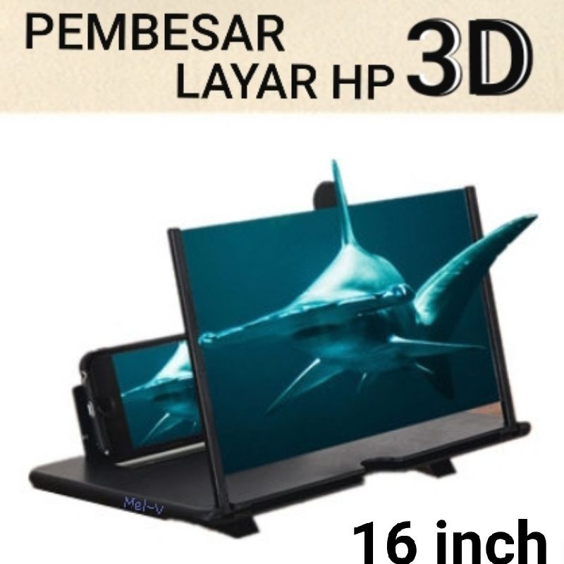 NewKaca Pembesar Layar Hp 3D 14 / 16 inch Inci / Enlarge Screen Magnifier Stand Phonepremium