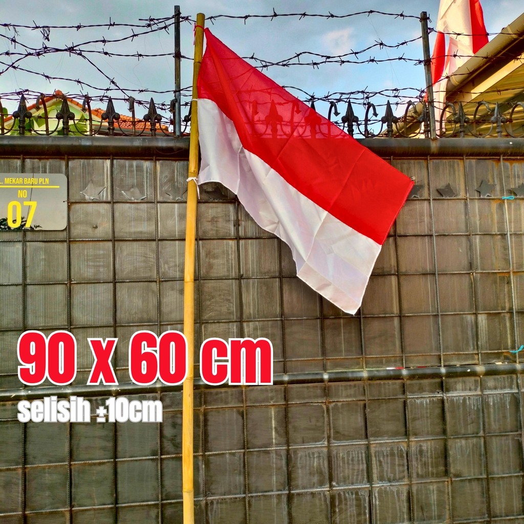 SEDANG Bendera Merah Putih Jumbo Kemerdekaan Satin Peles Besar Termurah Tali Tebal Special Kain