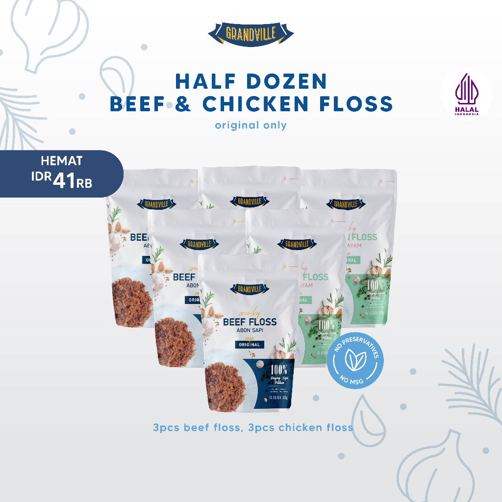 

6Pc Grandville Abon Mix Abon SAPI [3Pc] & AYAM [3Pc]