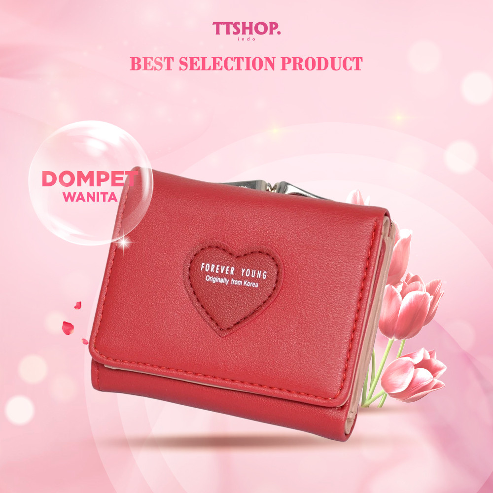 TTSHOP Dompet wanita Dompet behel Dompet Lipat behel wallet love mini Kode 550