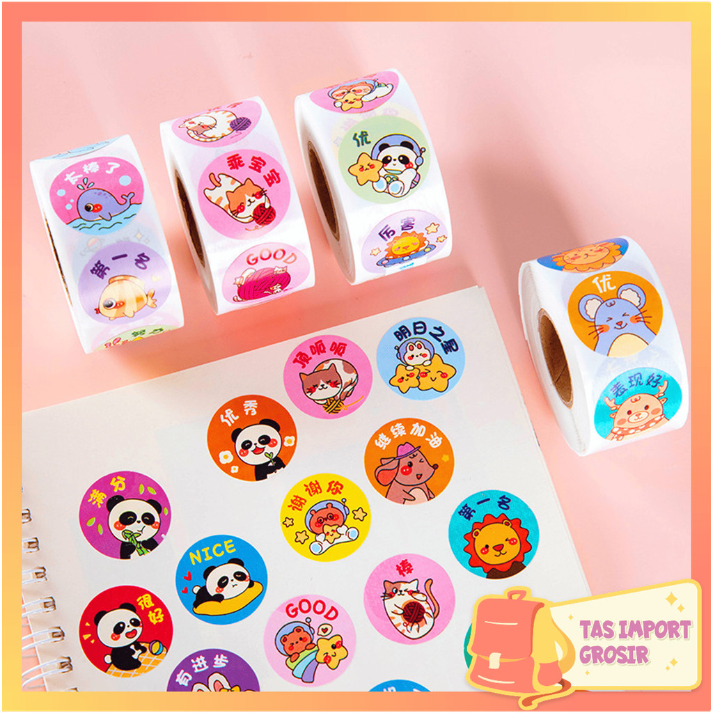 

Tas Import - 6593 500 Pcs Stiker Selamat Menikmati / Sticker Bulat Roll Unik / Sticker Bulat Roll Makanan Kue Terima Kasih / Stiker Roll Catering Motif Beragam / Sticker Bulat Roll Unik / Tempelan Jualan Makanan 500 PCS