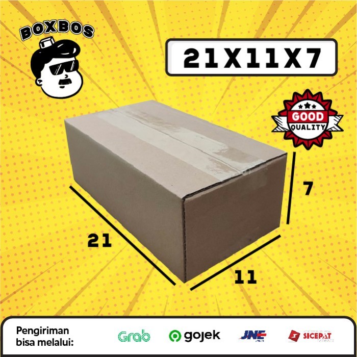 

KARDUS BOX uk 21x11x7 CM Kotak Packaging Corrugated SHEET POLOS