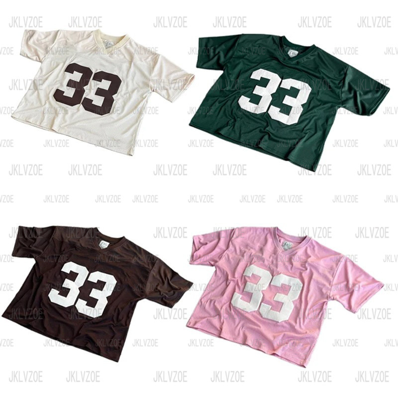Y2K Mesh #33 Jersey Quick Dry TShirt Breathable Streetwear Men Women Oversized College SportWear Uni