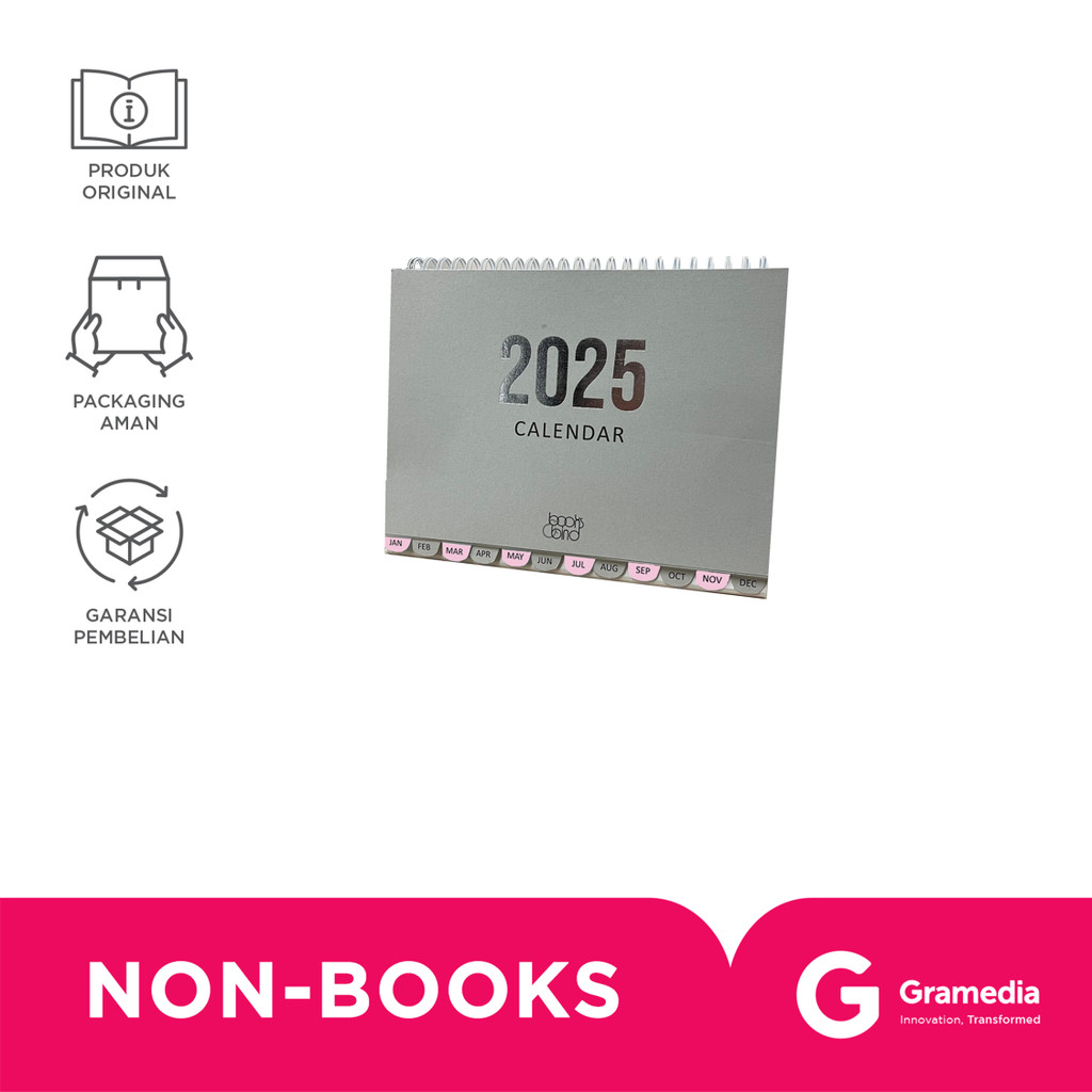 

Books & Bind Desk Calendar Grey Pink