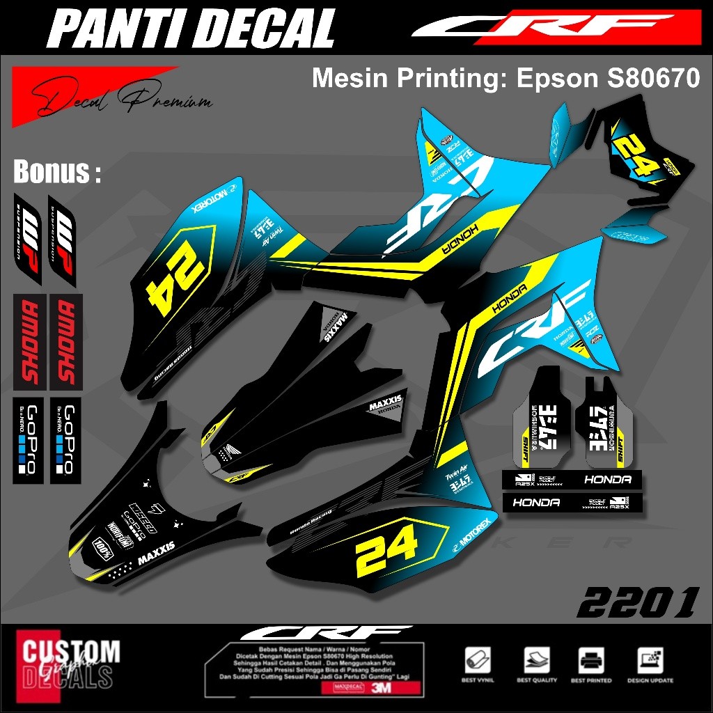 skotlet motor Decal CRF 150L Full Body Variasi Desain Viral - skotlet aksesoris decal crf 150l Terba