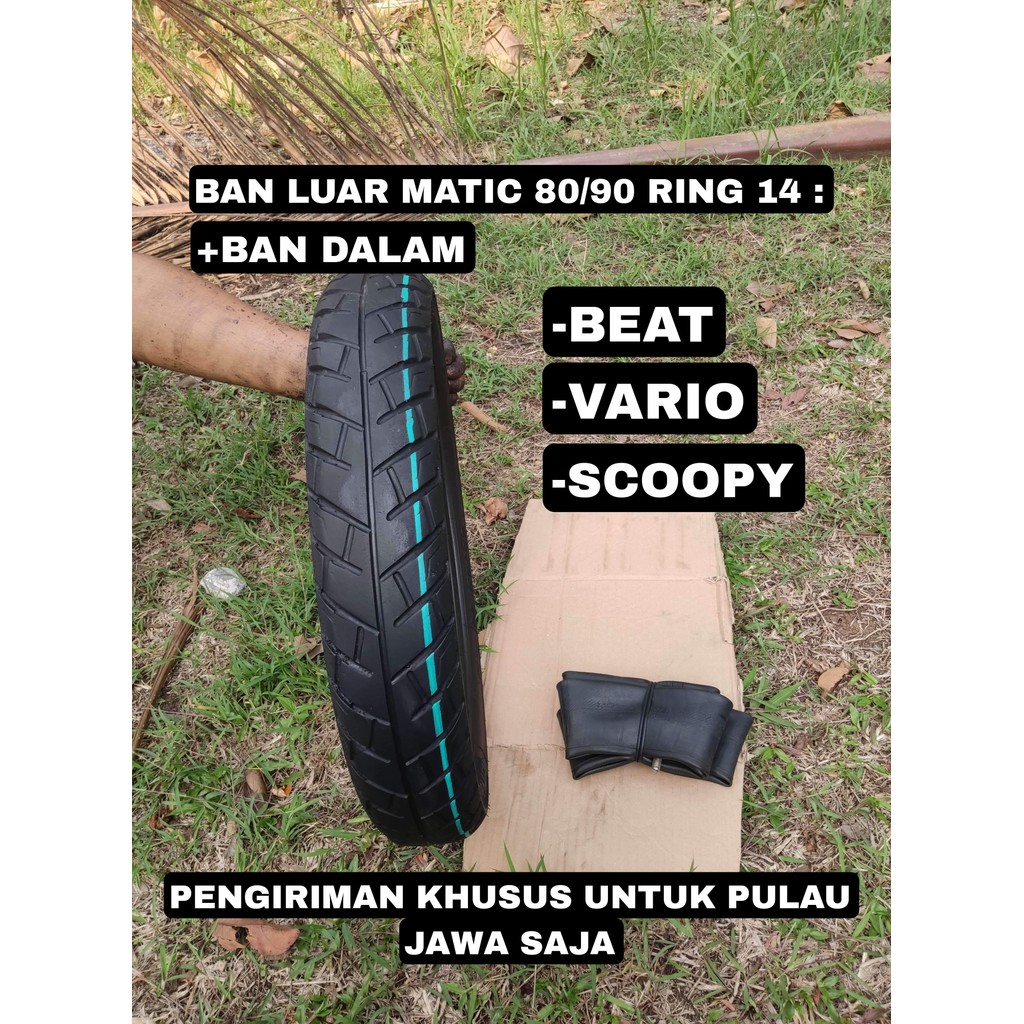 Original BAN LUAR + BAN DALAM RING 14 , 80/90 UNTUK MOTOR BEAT VARIO SCOOPY