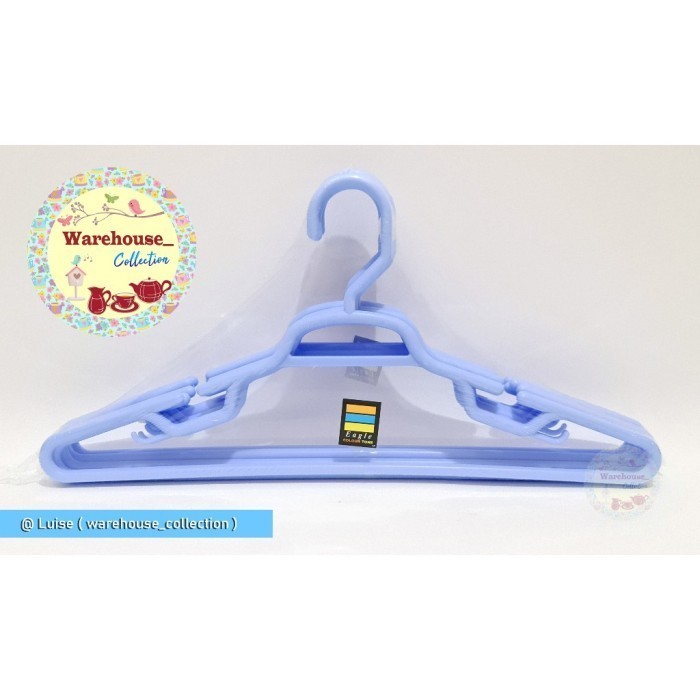 HANGER BAJU GANTUNGAN BAJU PLASTIK WARNA PASTEL TEBAL EAGLE GB-11 - Hijau