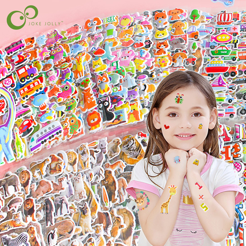 

50 Sheets 3D Stickers for Kids Toddlers Vivid Puffy Kids Stickers 3D Stickers for Boys Girls Teachers Reward Craft Scrapbooking