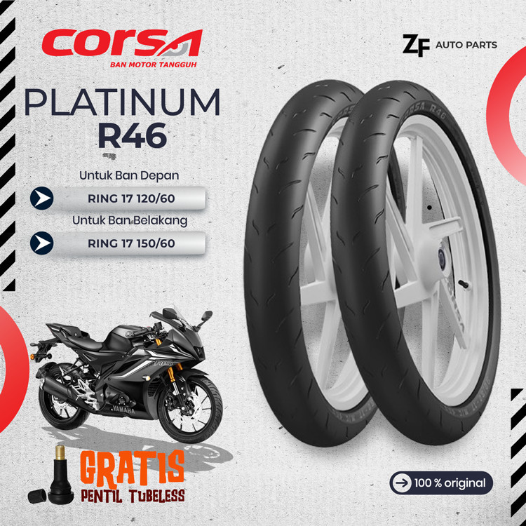 SEPASANG BAN CORSA R46 Ring 17 TUBELESS SOFT COMPOUND