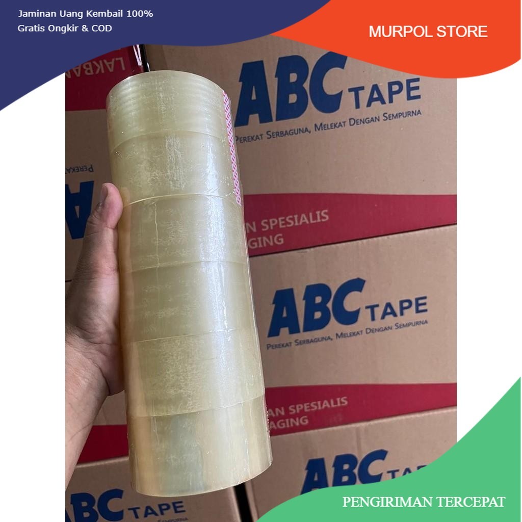 

6 PCS LAKBAN BENING 2 INCH 48MM X 100Y / LAKBAN MURAH KUALITAS ABC TAPE