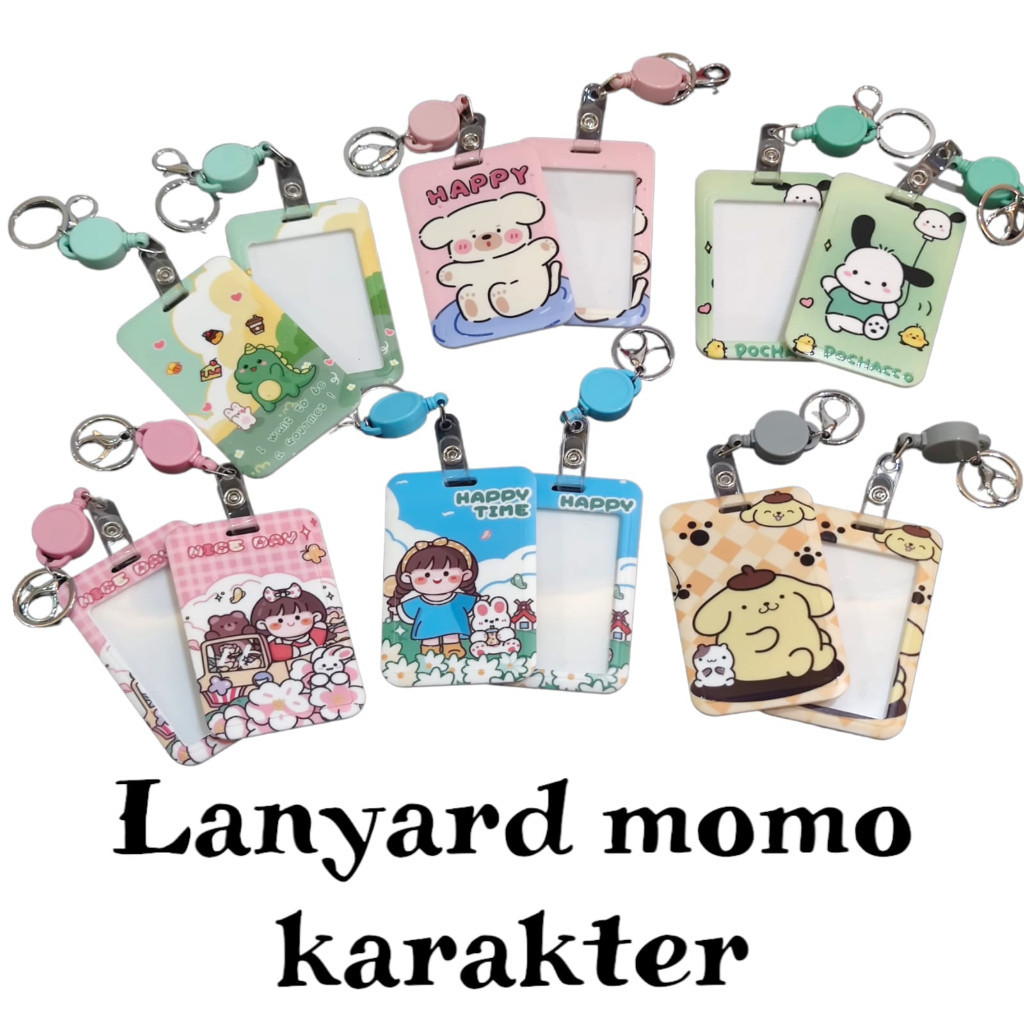 

LANYARD MOMO KARAKTER ID NAME TAG CARD TAG GANTUNGAN HOLDER KUNCI KEYCHAIN KARTU KANTOR