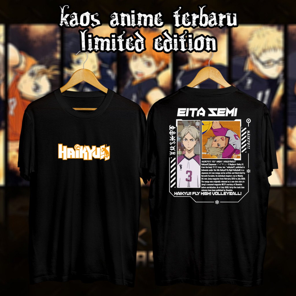 Housemith - KAOS ANIME HAIKYU TERMURAH [ Eita semi ] KAOS HINATA SHOYO / KAOS HAIKYU HAIKYUU / KAOS 
