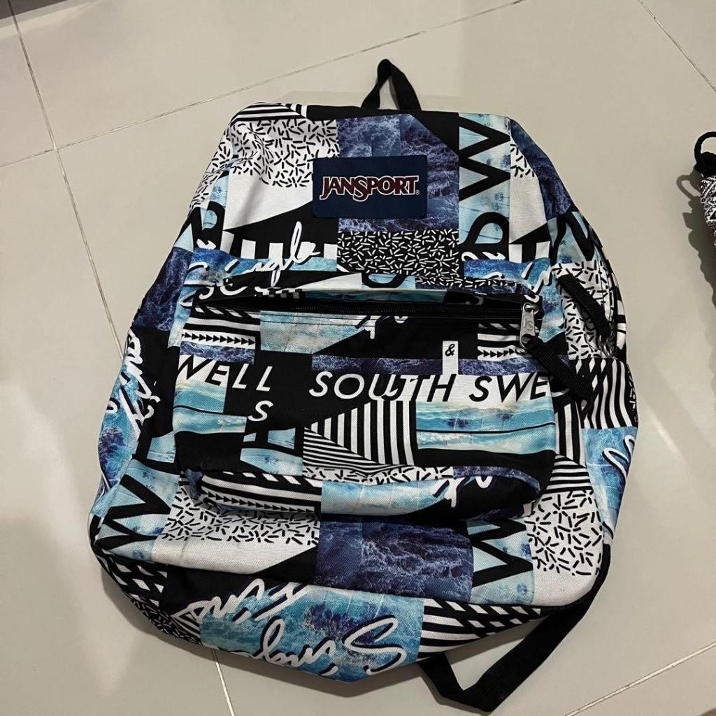 12.12 SALE PromoPuncakl Jansport Backpack biru hitam tas pria wanita tas kerja unisex tas kuliah sek