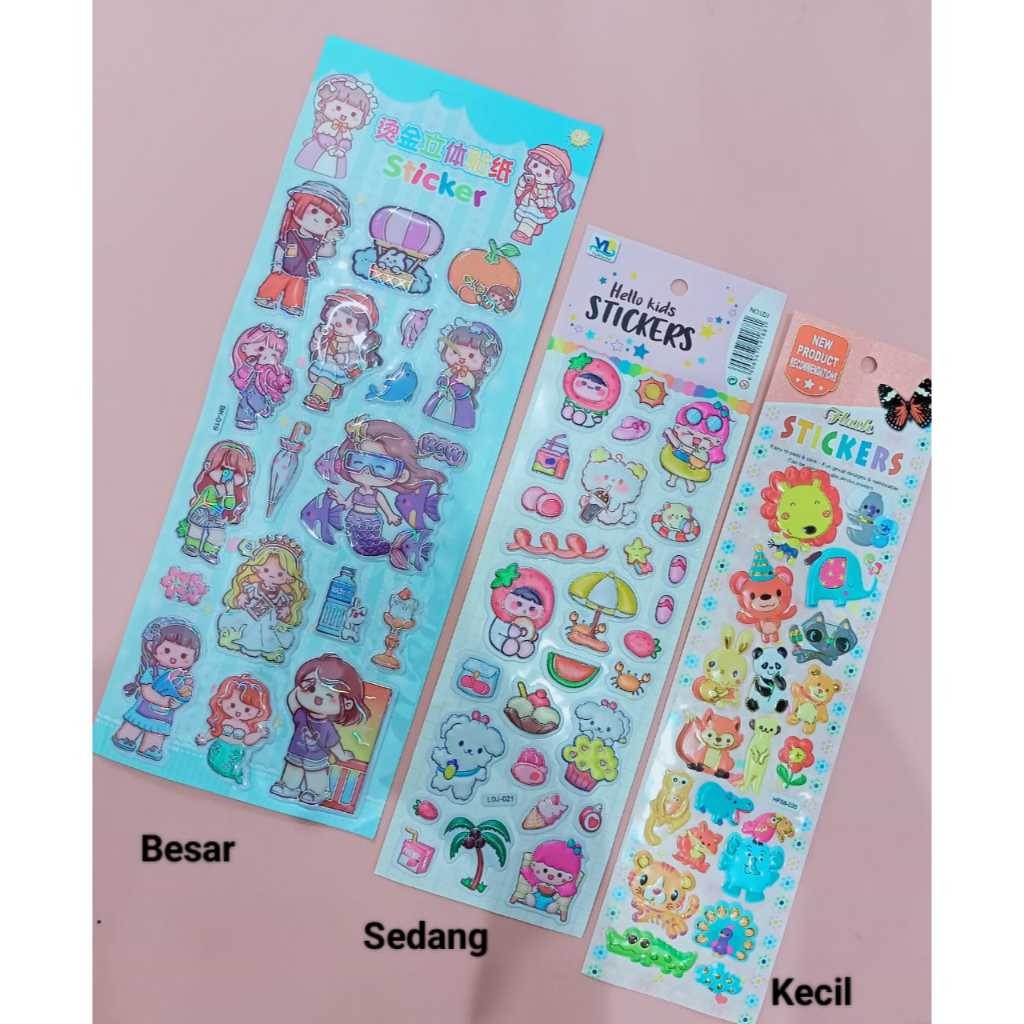Cod STIKER ANAK TIMBUL PANJANG KARAKTER / Sticker Anak Lucu 3D /HIASAN DEKORASI MAINAN ANAK STIKER B
