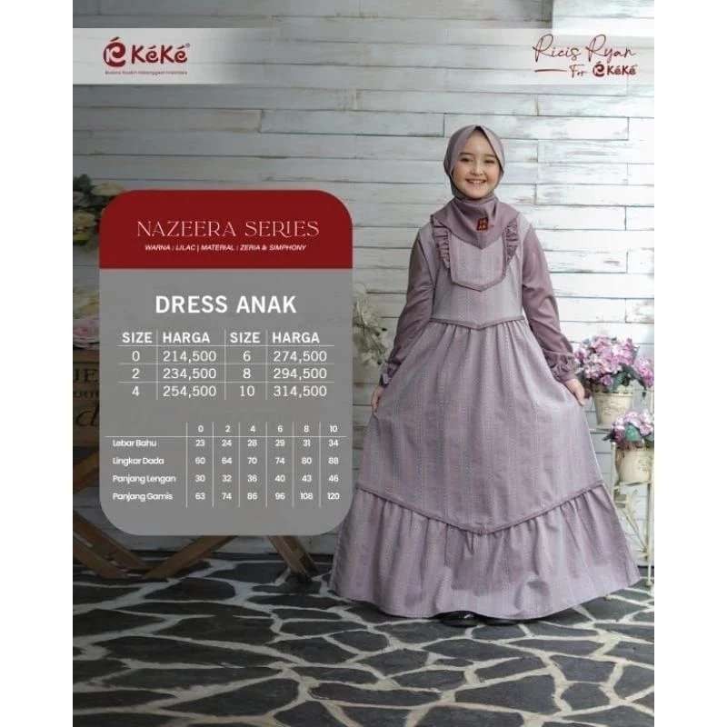KEKE GAMIS ANAK GAK NAZEERA LILAC