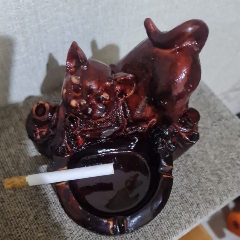 asbak unik motif kucing resin