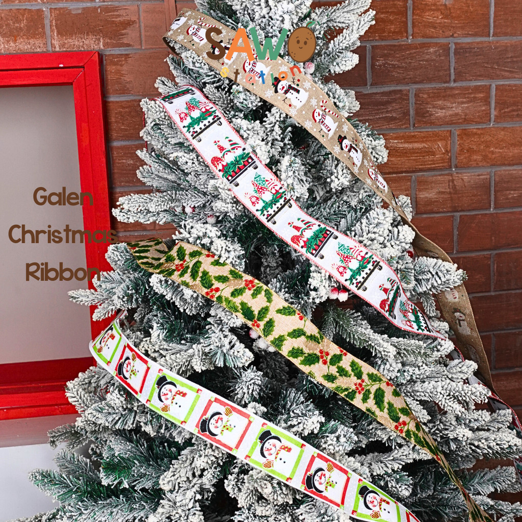 

[1 Roll / 3 Yard] 6.8cm Jumbo Galen Christmas Decorative Ribbon Red Green Plaid Design Holiday Decor Gift Wrapping Pita Natal Xmas Hiasan Pohon Motif Hampers Kado