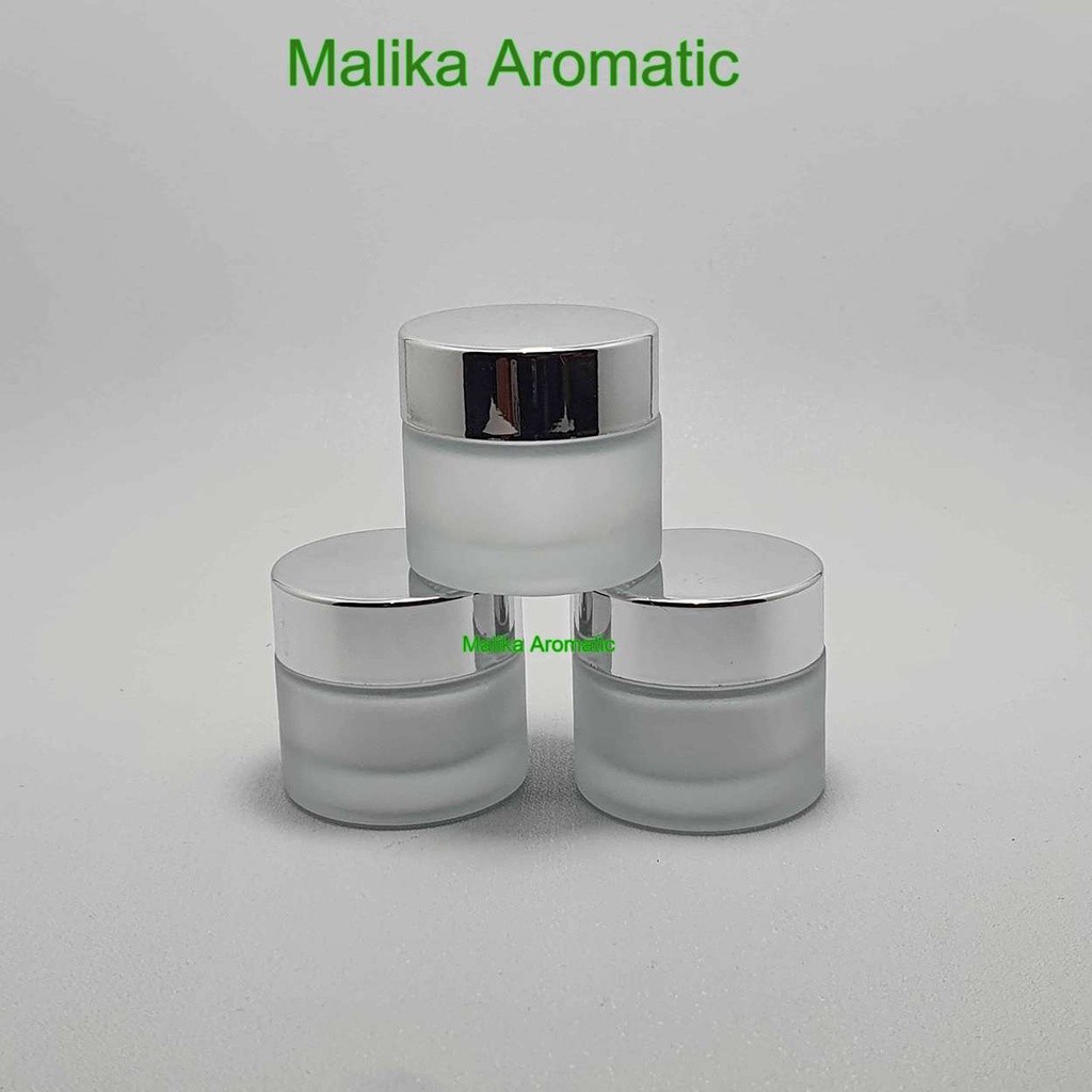 Pot Kaca 10 Gr Bulat Silver / Pot Kaca Chrome / Pot Cream Kaca / Pot Krim Wajah / Pot Kosmetik / Pot