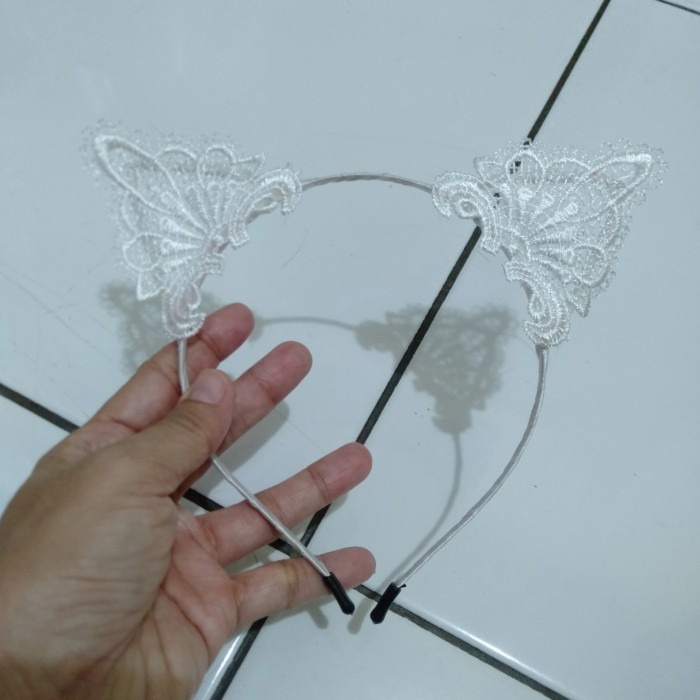 MURAH✨ - Bando Kucing Brukat Bando Kucing Halloween - Hitam