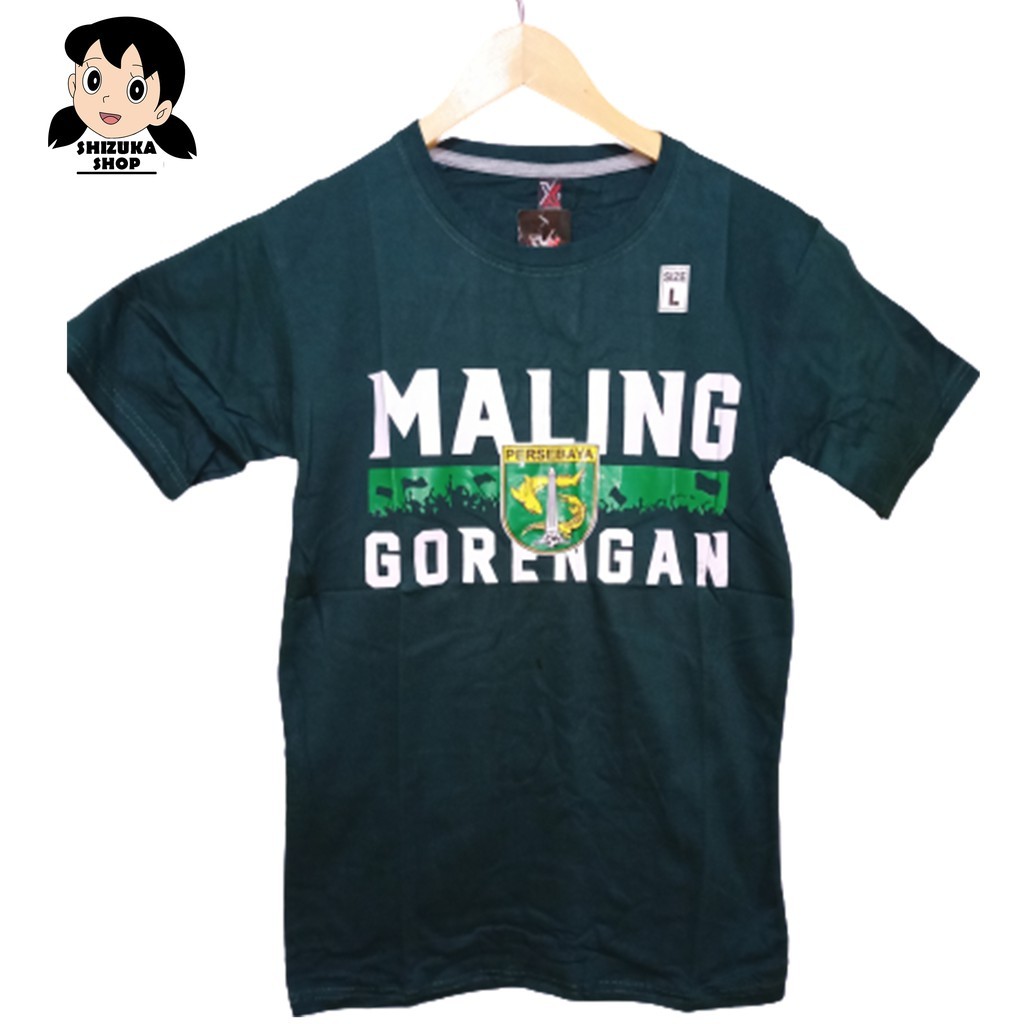 Kaos bonek/kaos persebaya/ Kaos bonek persebaya maling gorengan