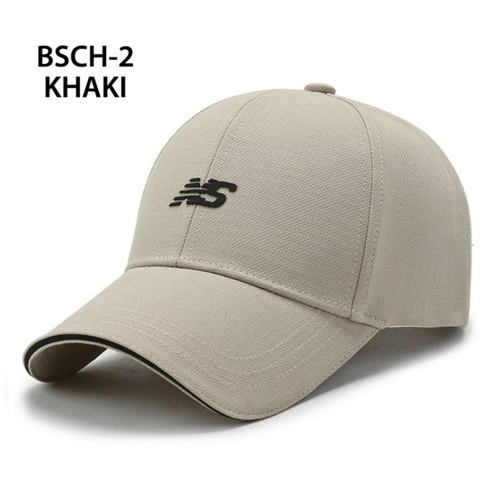 Topi Baseball Pria Wanita Distro Casual Cap Polos Logo NS  BSCH - BSCH-4 ABU MUDA