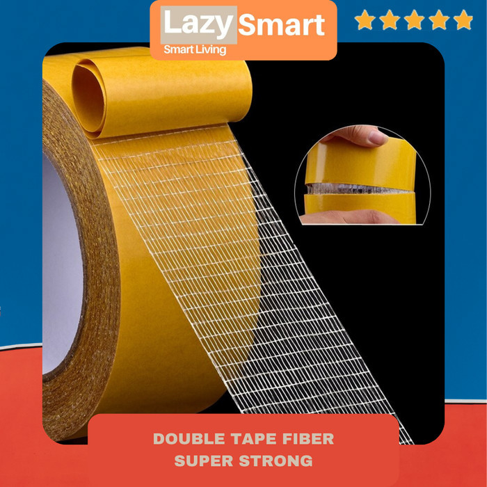

Double Tape Super Kuat Grid Fiber Super Strong Solatip Dua sisi Selotip Serat Fiber