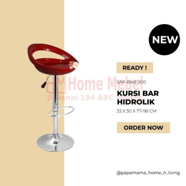 PROMO TERMURAH Kursi Bar Minimalis - Kursi Bar Hidrolik Bulat SP300 - Kursi Cafe Mewah - Medan Harga