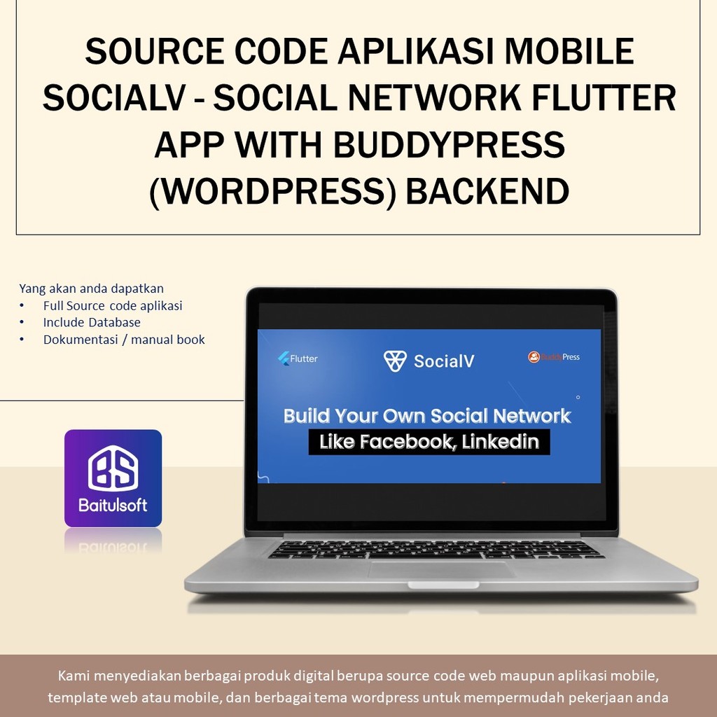 SOURCE CODE APLIKASI MOBILE SOCIALV - SOCIAL NETWORK FLUTTER APP WITH BUDDYPRESS (WORDPRESS) BACKEND