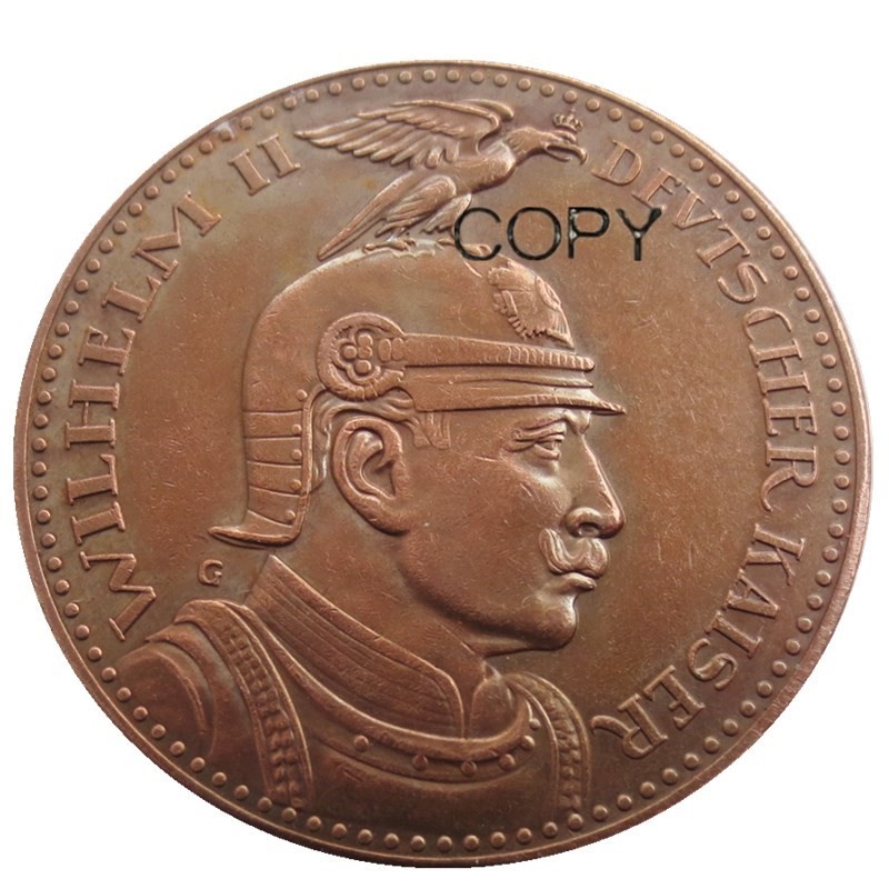 

(German S.) 5 Mark 1913 Proof 100% Copper- Wilhelm II Copy Coin