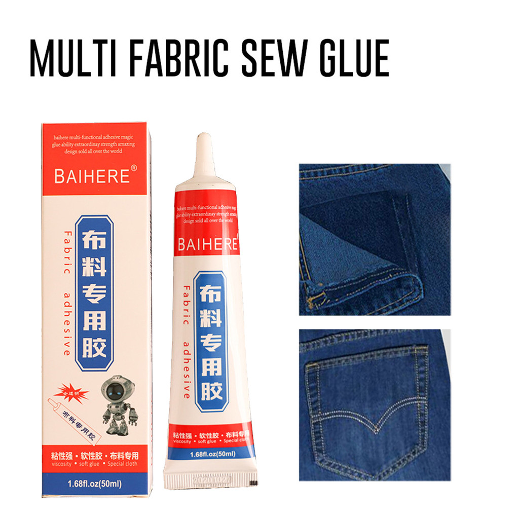 

50ml Fabric Jahit Kuat Glue/Lem Perbaikan Kain /Lem Kain Tahan Air Lembaran/Lem Perekat Khusus Serbaguna