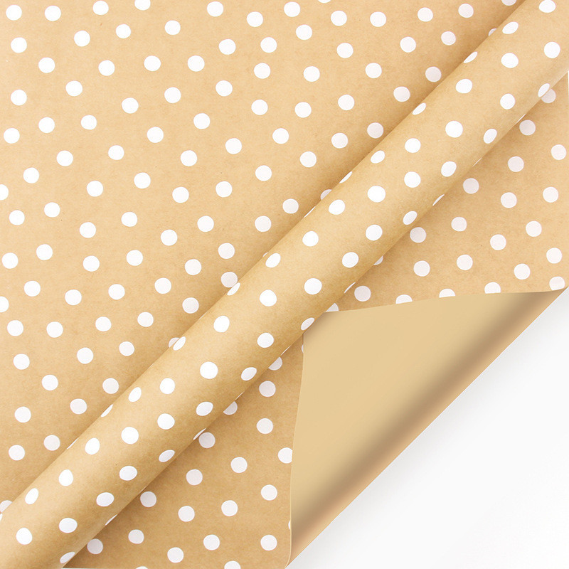 

Christmas Gift Wrapping Paper Roll Kraft Paper Brown with White Pattern Environmentally Friendly Paper Gift Wrapping Paper