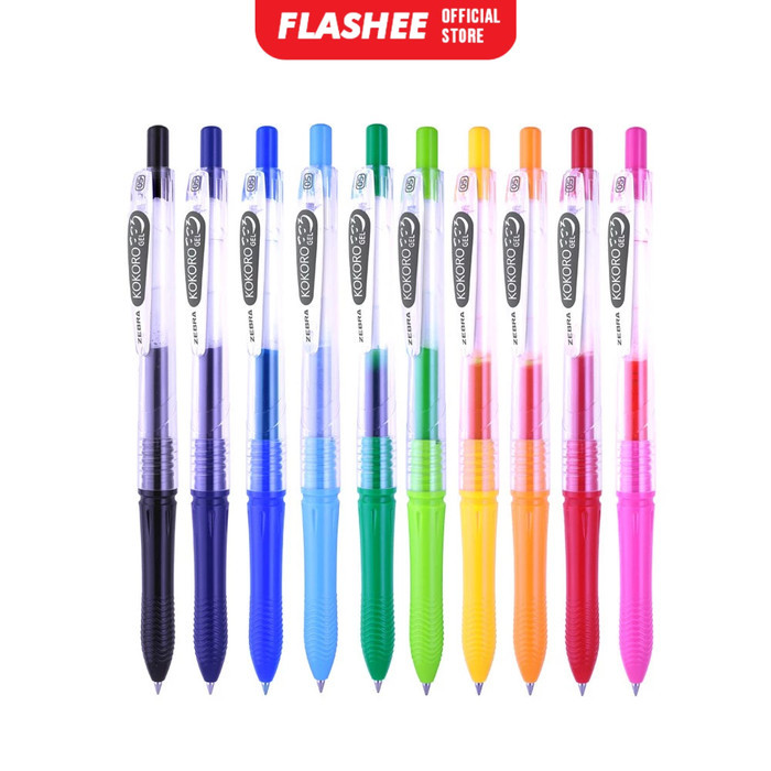 

Flashee Zebra Kokoro Gel Pen Warna 0.5mm Retractable Gel Pen Pigment Gel Ink