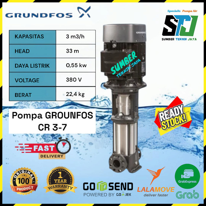Pompa Dorong / Booster / Transfer Vertical Grundfos CR 3-7