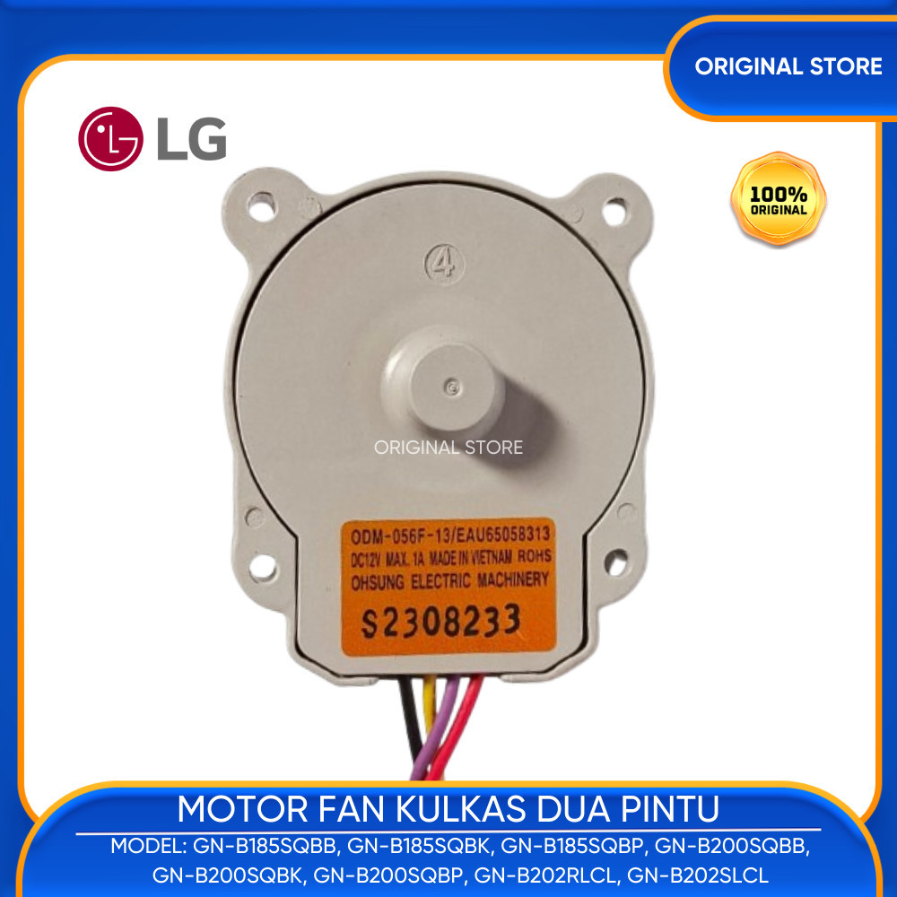 MOTOR KIPAS KULKAS 2 PINTU INVERTER LG EAU65058313 12VDC 1A