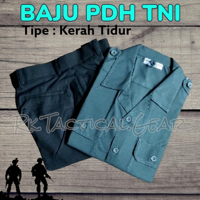 BEST SELLER BAJU PDH TNI AD SRITEX 888 - SERAGAM SETELAN PDH PEMBAGIAN TNI AD - Kerah Tidur