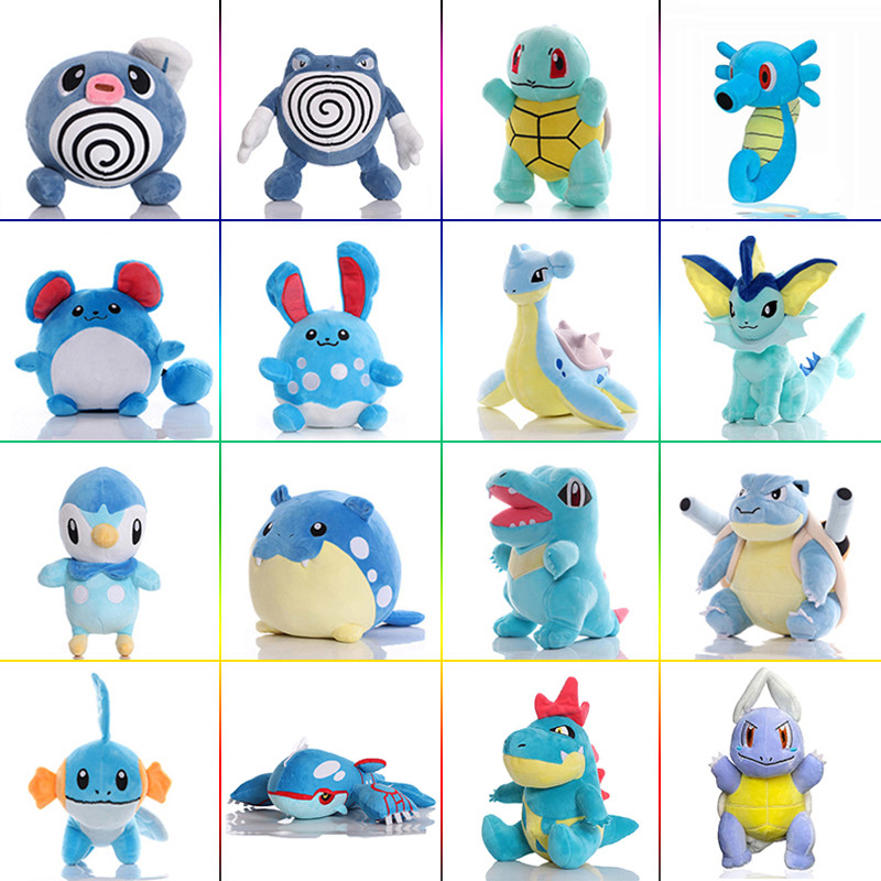 50 Styles Pokemon Poliwag Mudkip Magikarp Plush Toys 20cm Pokémon Blastoise Vaporeon Psyduck Azumari