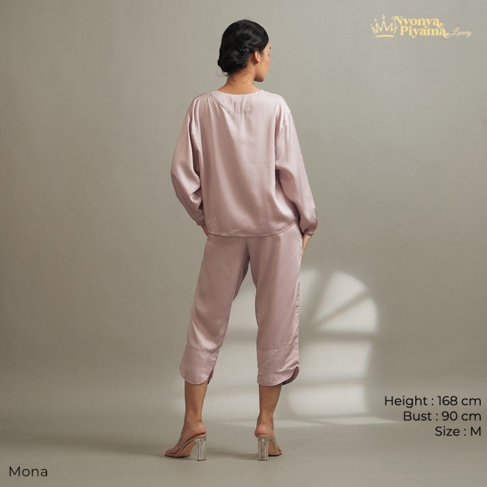 Lux Nyonya Piyama Tencel Moon Set - Mona - Moon Mona,XL