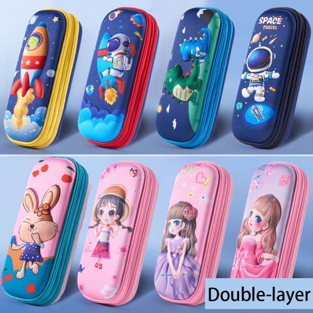

EVA Pencil Case High Quality Large Capacity Double-layer Pen Box 3D Waterproof Stationery Storage Box Student