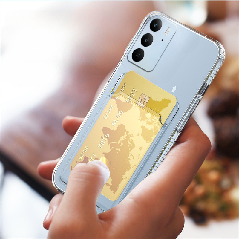 For Realme C75 C67 C55 C51 C75X 15 Pro Phone Case Casing Transparent Card Slot Coin Purse Wallet Des