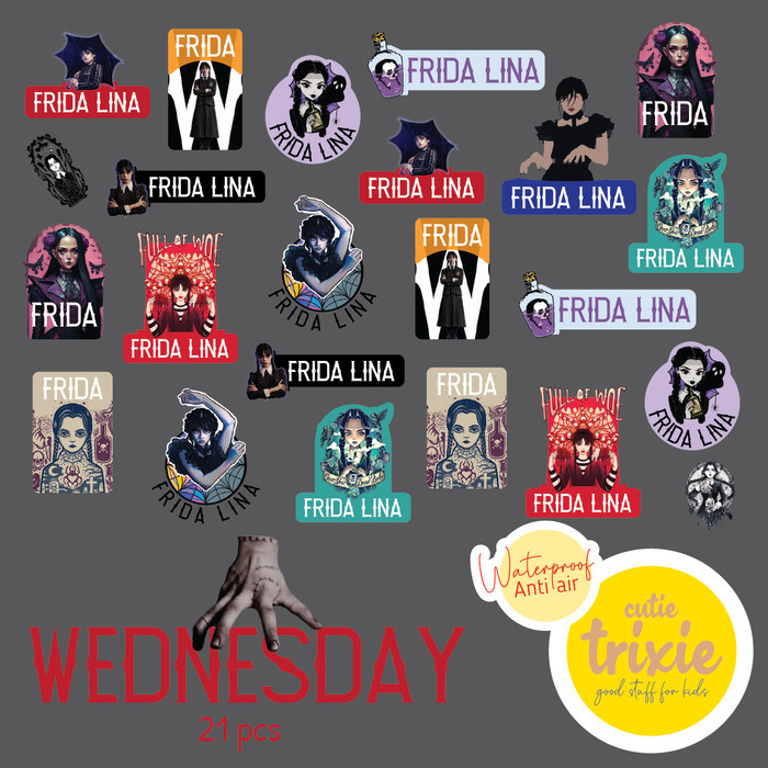 

STICKER LABEL NAMA ANAK WATERPROOF WEDNESDAY