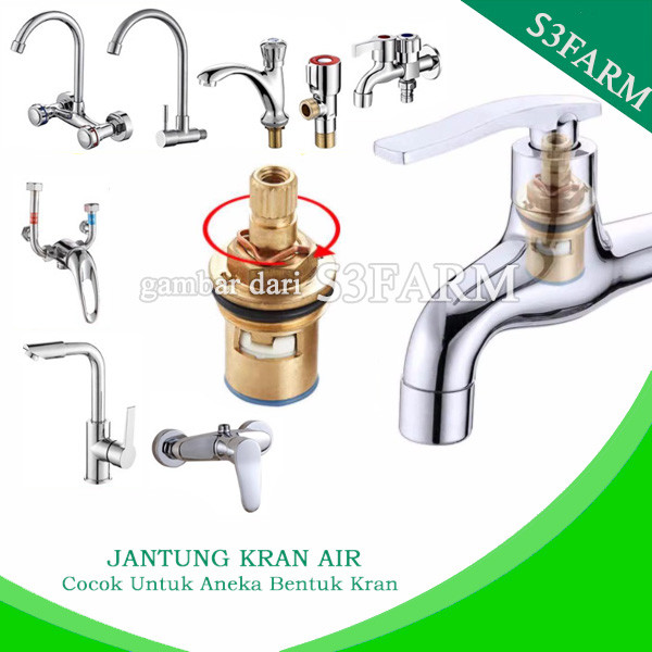 Jantung Kran Kuningan Alat Perbaikan Kran Bocor Valve Hati Keran Air Ceramic  Heart Faucet Spare Par