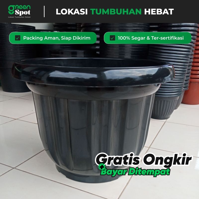 Pot Tanaman Hitam Plastik Besar