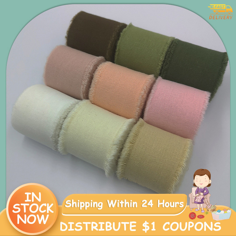 

Cinta Gasa Deshilachada 5 Meters Wide 3.8 Cm Green Cotton Ribbon Flower Bouquet Wrap Decoration Frayed Edge Silk Ribbon 2023