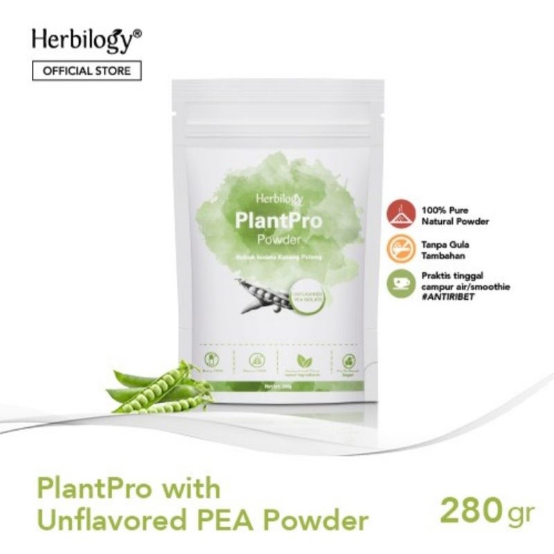 

HERBILOGY PLANTPRO UNFLAVORED 280GR - PROTEIN POWDER - BUBUK PROTEIN NABATI PLANT PRO BALIKPAPAN