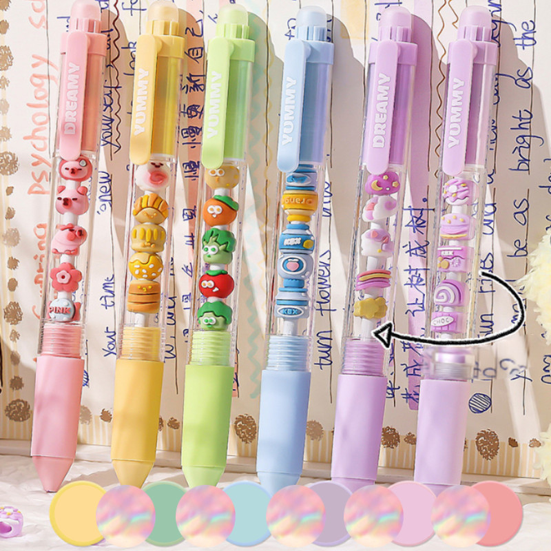 

[GROSIR ATK] 1 SET 2 PCS PULPEN GEL BEADS 3D YANG DAPAT DIMAINKAN DAN DIJADIKAN AKSESORIS LUCU