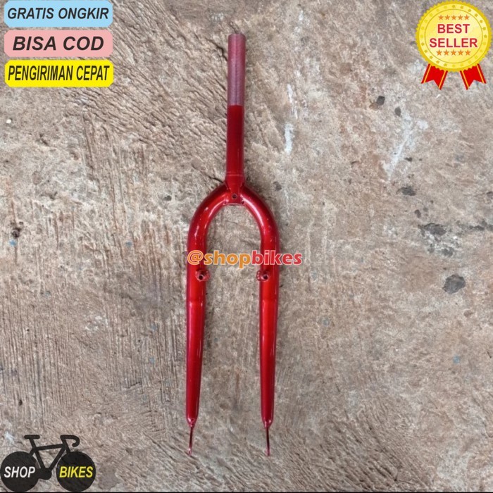 SHOPBIKES fork garpu sepeda 24 inch mtb federal jadul standar ulir drat 22.2 - Merah