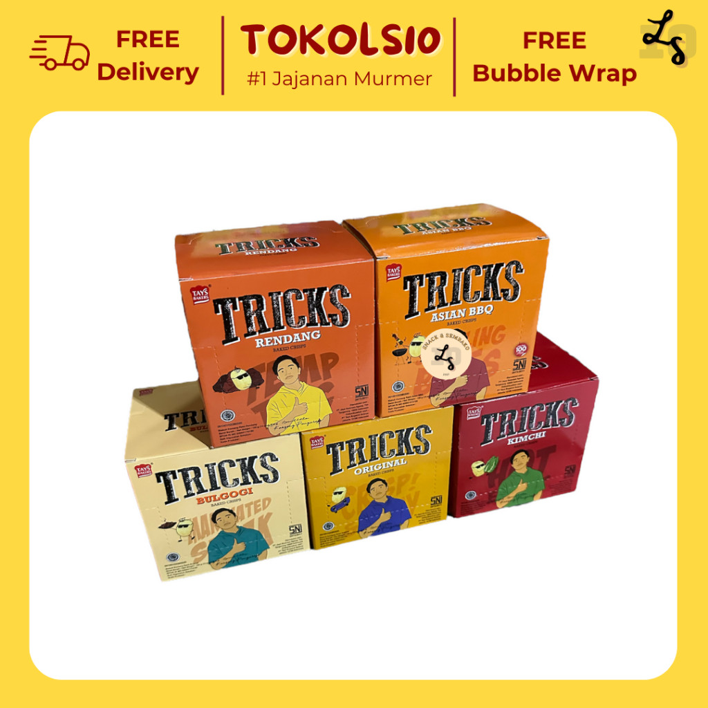 

[5 BOX] Tricks Lovers All Varian Potato Baked Crisps 1 Box Isi 10 pcs @15gr