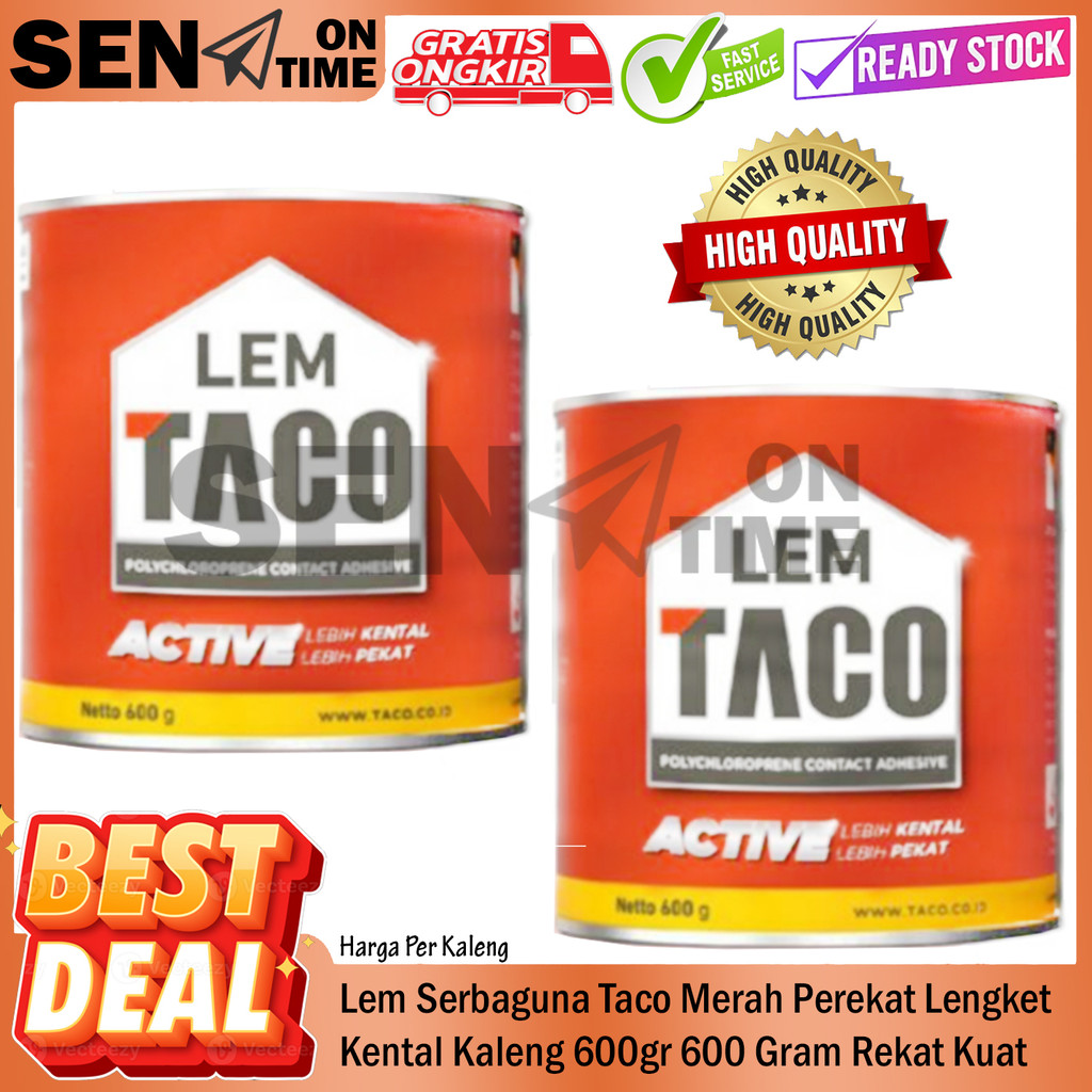 Lem Active Taco Merah 600gr Kaleng Kuning Serbaguna Fox Aibon Aybon Material Hpl Vinyl Perekat Daya 